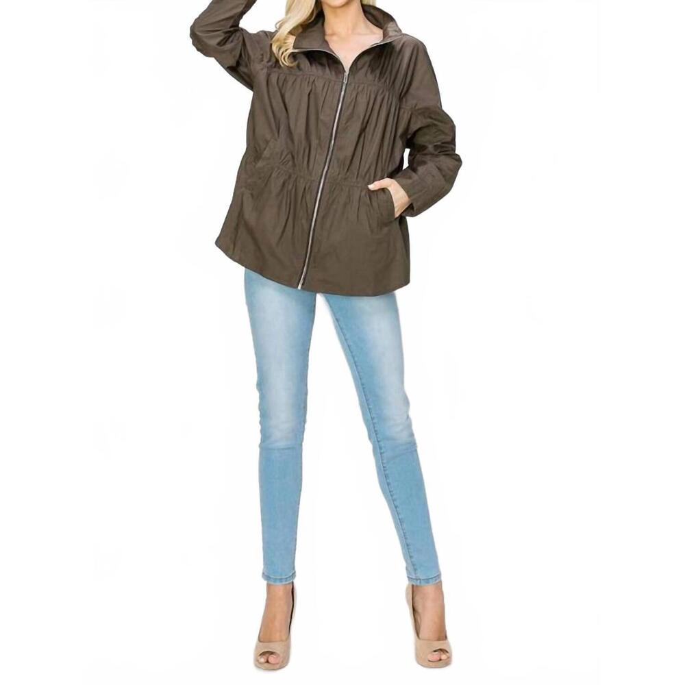 NEW JOH jaelle cotton poplin light weight jacket in dark olive - Picture 8 of 9